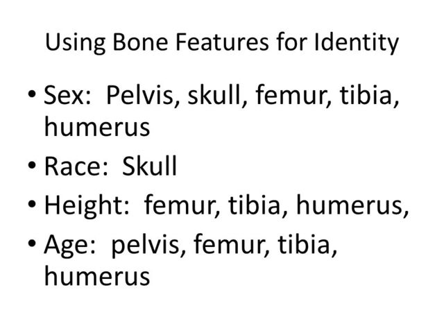 Bony White sex features bone using slide identity