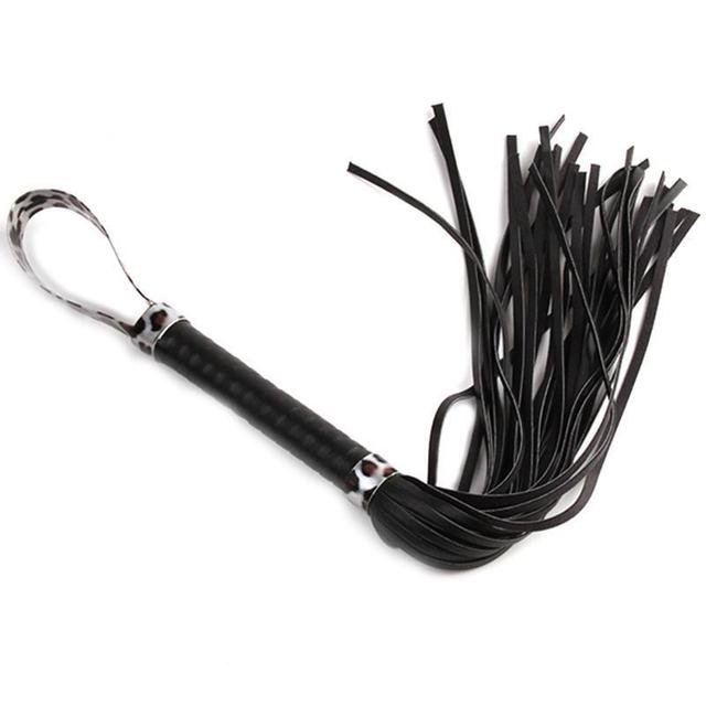 JJ Max sex adult toy fetish bondage leather whip itm handle cowhide tassels flogger