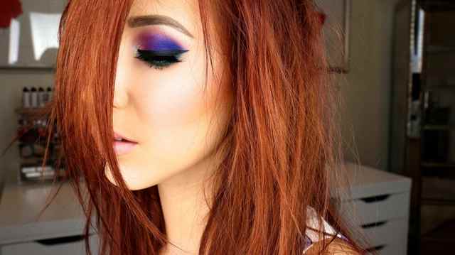 Shawna Hill xxx eyes purple electric teal palette statement