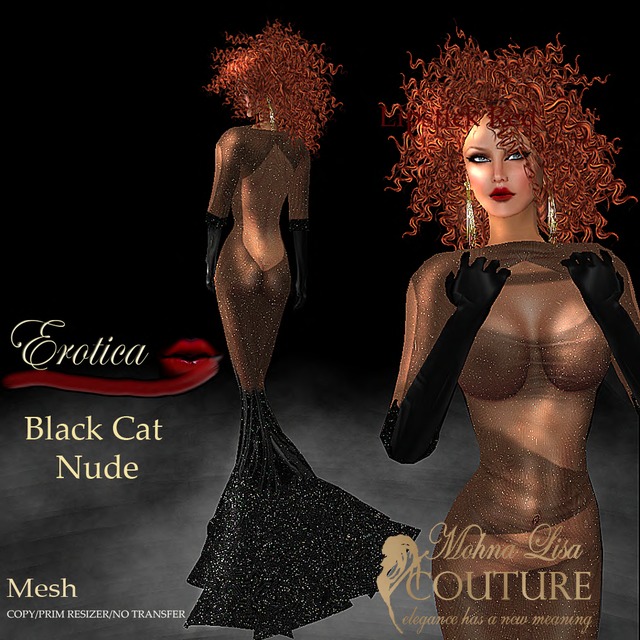 Black Cat porn cat nude black more erotica lisa mesh couture mohna