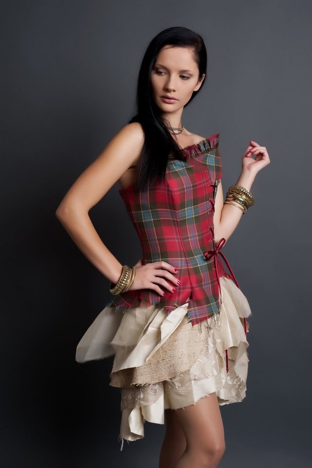 Georgina Baillie xxx pictures tartan dress silk product short bella style plaid pid