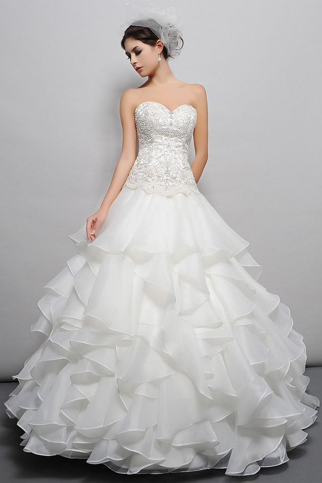 Luxury Princess porn media wedding dress product catalog sweetheart multi luxury layer ballgown organza