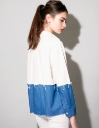 Sabrina Blue xxx white blue denim shirt pixie market