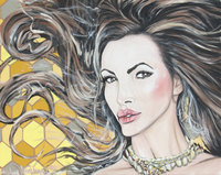 Honey Comb porn fullxfull listing nikki benz acrylic portrait painting