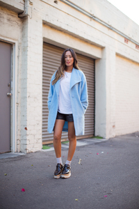 Stella Baby xxx aimee song light blue coat stella mccartney platform loafers oversized stellas