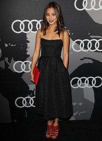 Isabel Golden sex jamie chung audi pre golden globe party appeal black frock red heels