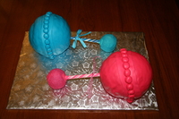 Kristy Baby sex baby rattles gender reveal cake